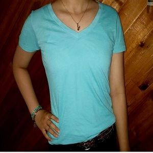 (2/$10) Basic robin blue v neck
